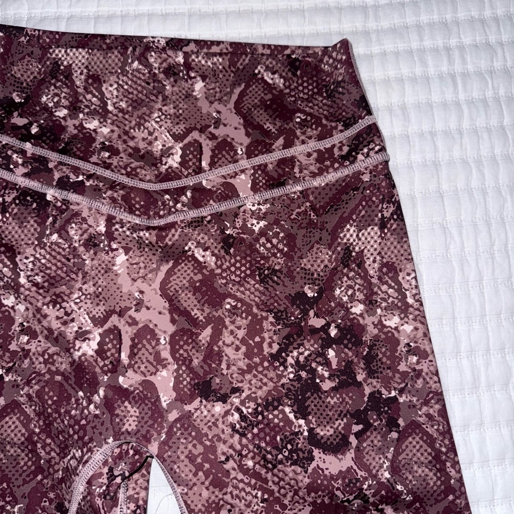 Balance Athletica Snake Print Leggings - Burgundy and Pink